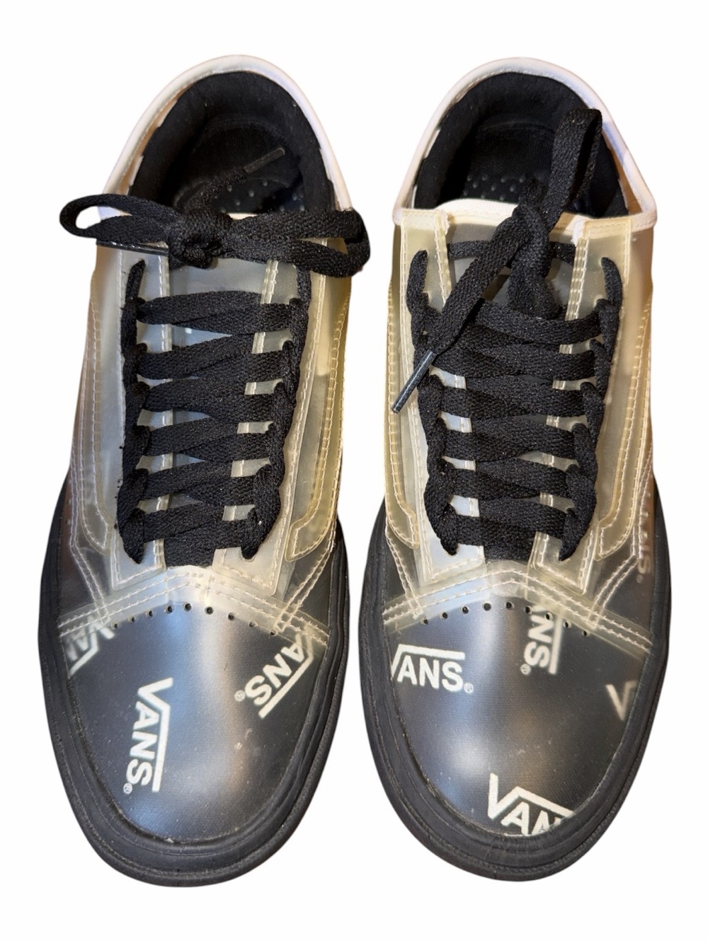 Vans Men’s Black and White Logo Skate Sneakers